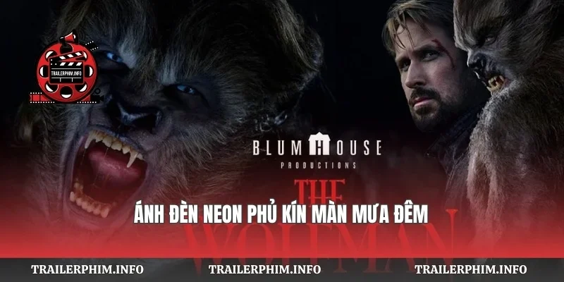 Ánh đèn neon phủ kín màn mưa đêm