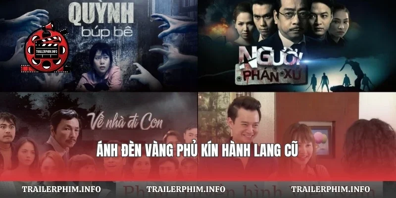 Ánh đèn vàng phủ kín hành lang cũ
