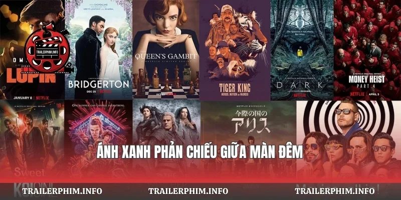 Ánh xanh phản chiếu giữa màn đêm
