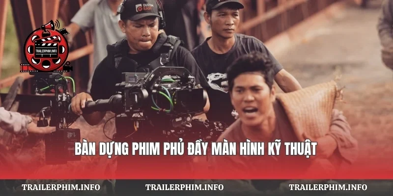 Bàn dựng phim phủ đầy màn hình kỹ thuật
