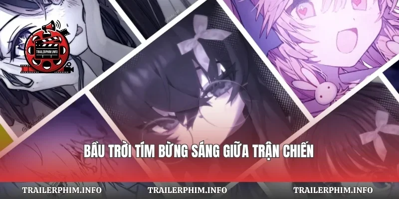Bầu trời tím bừng sáng giữa trận chiến