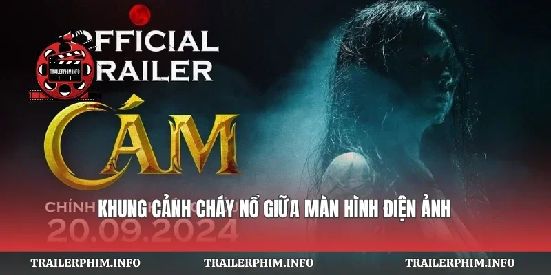 Khung cảnh cháy nổ giữa màn hình điện ảnh