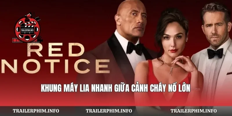 Khung máy lia nhanh giữa cảnh cháy nổ lớn